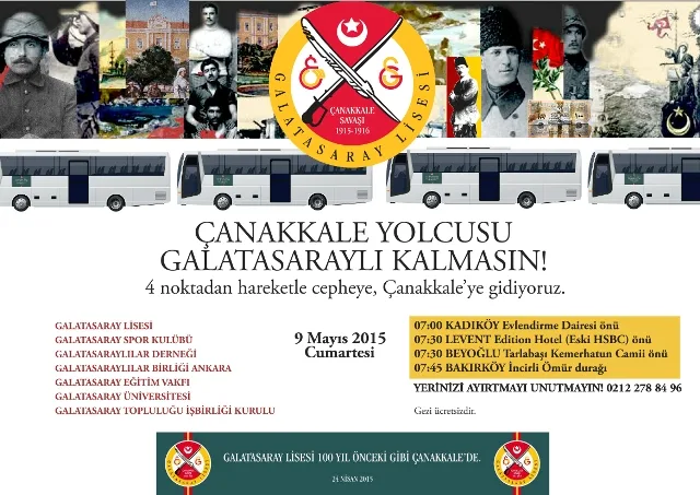Galatasaray 100 Yıl Sonra Yine Cepheye, Çanakkale'ye Gidiyor